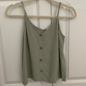 Newbury Kustom: Sage wooden button up tank top